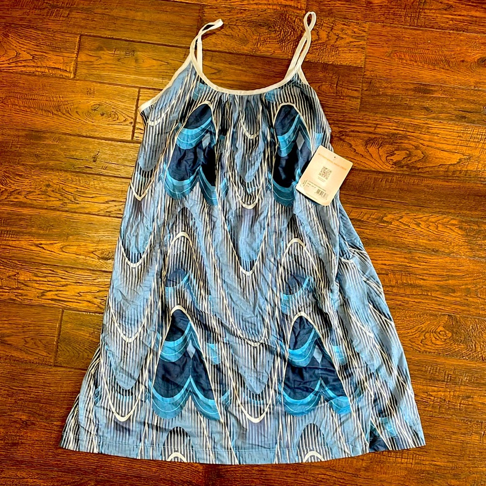 Patagonia Blue Wave-Pattern Slip Dress